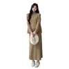 Conjunto de Ropa de Maternidad Nuevo Otoño 2026 Chaleco con Volantes de Moda Conjunto de Vestido Largo de Punto