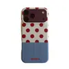 Funda para teléfono Apple 18Promax de color block de lunares y rayas estilo ins japonés, adecuada para 17Pro, doble capa, 16Pro, 15Pro