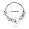 Venta Caliente Transfronteriza Sanrio Kt Gato Pulsera de Cristal Europea y Americana DIY Pulsera con Colgante de Pata de Oso de Perlas Joyería para Mujer Venta al por Mayor