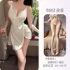 Ropa de dormir sensual para la noche Estilo Puro Deseo Espalda Descubierta Ropa de casa de alta gama Sexy Bata de noche de seda helada con cordones 9662