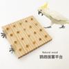 Juguete para loro de goma para tirar de corcho aliviando congestión rompecabezas peonía pájaro Xuanfeng juguete molienda de pico bloque de madera plataforma de madera maciza natural