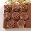 Color Maillard vintage flor de rosa con pedrería tridimensional accesorio para el cabello estilo suave DIY pinza para el cabello pinza de garra accesorio para la ropa