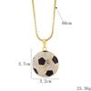Moda Guasón Alto Sentido Creativo Diamante Fútbol Aleación Collar Caliente Hip Hop Hiphop Moda Joyería Accesorios