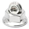 Porca sextavada com flange de aço inoxidável 304 dente reverso rosca reversa flangeada fêmea porca de flange esquerda atacado M4/M6M8