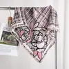 Bufanda de Seda y Lana para Mujer en Otoño e Invierno, Bufanda de Cuello de Alta Gama, Cálida y a Prueba de Frío