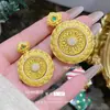 Atacado da Mesma Estilo da Loja de Ouro Areia Dourada Novo Estilo Chinês Grande Rotativo Filigrana Ruyi Ponto Diamante Oito Tesouros Bússola Pingente Corda Trançada