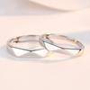 Anel de Casal Diamante Preto e Branco para Homens e Mulheres Ins Nicho Simples Luxo Leve Amor à Distância Multifacetado Anel Aberto Presente