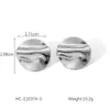 Pendientes Geométricos Estilo Ins Europeo y Americano para Cyber Celebridades Patrón Irregular Martillado Pendientes de Acero de Titanio Pendientes Plegados de Acero Inoxidable Oro de 18K