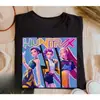 Camiseta Kpop Demon Slayer Saja Boys Harajuku Cuello Redondo Casual Anime Camisetas para Unisex