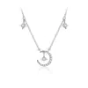 Accesorios de Collar de Estrella y Luna para Mujer, Cadena Ligera de Lujo de Verano de Nicho Fresca con Colgante de Estrella y Luna, Cadena para Clavícula de Circonita de Alta Gama