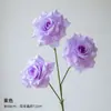Decoração de flor rosa de diamante artificial de três cabeças para casamento, salão de casamento, vitrine, decoração suave, arranjo de flor de seda e arranjo floral