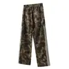 Jeans Camuflados Vintage con Rayas Laterales para Hombre, Diseño Elegante, Marca de Moda, Geniales y Versátiles, Cintura Semi-Elástica, Pantalones Largos
