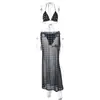 Estilo Europeo y Americano Verano Nuevo Moda Mujer Lunares Estampado Conjunto de Tres Piezas Sexy Atado Dividido Conjunto de Bikini