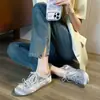 Zapatillas de Cuero Genuino de Vaca, Estilo Chica Dulce, Nuevos Zapatos de Entrenamiento Alemanes con Lazo de Otoño, Zapatos Casuales de Ballet de Satén con Punta Redonda