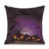 Funda de almohada de lino para Halloween funda de cojín estampada