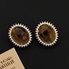 Pendientes de ónix rojo festivos de Año Nuevo, ligeros, lujosos, de alta gama, con microincrustaciones de circonita, aguja de plata S925, elegantes y vintage.