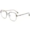 30262 Gafas Marco de Aleación Transparente Ultraligero Mezcla de Oro y Plástico Montura Grande Gafas Lisas para Miopía con Lentes Graduados Opcionales
