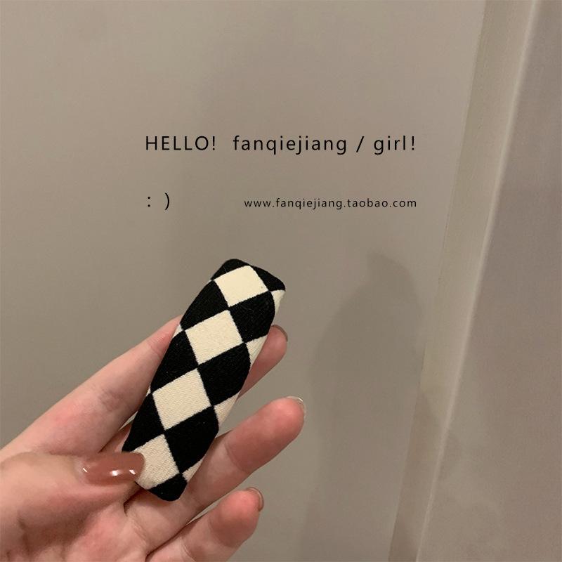 智贝SKU图_1黑白棋盘格bb夹发卡女侧边刘海夹边夹夹子