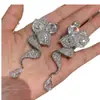 Pendientes de Flor de Diamante Completo con Borla de Gota de Agua Aguja Plateada Pendientes Exagerados Europeos y Americanos para Celebridades de Internet Pendientes Personalizados de Lujo Ligero de Gama Alta