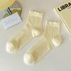 Calcetines Finos de Malla Hueca para Mujer de 200 Agujas, Calcetines Cortos de Color Sólido para Maternidad, Calcetines con Puño de Burbuja y Encaje, Sin Costuras