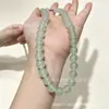 Collar de Cuentas de Jade de Agua Clara de Hetian, Xinjiang, Fábrica de Cuentas Redondas, Venta al por Mayor, Ágata Verde, Cadena para el Día de la Madre, Cadena para la Clavícula de Jade, Regalo de Venta para Conferencias