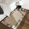 Alfombra de Noche de Lujo Ligero Retro Dormitorio Sala de Estar Felpudo Estilo Francés Habitación Dormitorio Alfombra Negra Resistente a la Suciedad y al Desgaste
