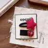Nuevo Pasador Rojo y Negro de Tela de Otoño Temprano para Niños Coreanos Pinza Lateral para Niña Algodón Apilado Estrella Pinza para Adultos