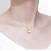 Colgante de perla de concha Pulsera de perla de nácar blanco Oro arena de Vietnam Collar de clavícula en forma de O joyería para mujer para novia