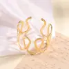 Pulseira Aberta de Metal Dourado Estilo Explosivo Transfronteiriço Europeu e Americano para Mulheres Design de Nicho Estilo Ins Luxo Leve Toque de Alto Padrão Joia de Mão