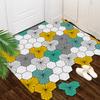 Alfombra geométrica de PVC con anillo de alambre cortable para sala de estar, dormitorio, entrada, felpudo para quitar el polvo, felpudo con forma de puerta de entrada