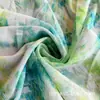 Tecido de Malha com Estampa de Manchas de Luz da Floresta Verde 40D Poliéster Elastano Tecido Base de Malha Estampada Tecido para Vestido de Férias na Praia