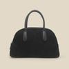 Nova Coleção Outono/Inverno 2026 Coreana de Nicho de Luxo Bolsa de Mão em Camurça Bolsa Bowling Boston Retro Simples Feminina
