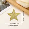 Parche Bordado de Estrella de Cinco Puntas con Purpurina de Nuevo Estilo, Accesorios de Ropa y Equipaje de Venta Caliente Transfronteriza, Parche Decorativo Termoadhesivo