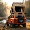 Tienda de campaña triangular de techo de gran espacio de 130 cm con puerta frontal, toldo de lluvia Oxford 600D, escalera plegable de aluminio estándar de 2,3 metros