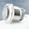 Interruptor de Botão de Metal à Prova d'Água, Interruptor Auto-Reset de Cabeça Alta com Luz de Anel, Botão de Pino de Cabeça Plana/Cabeça Alta, 12-24V