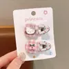 Gato de Desenho Animado Fofo Presente Infantil Grampo de Cabelo com Laço Clipe Bico de Pato Enfeite de Cabeça Doce para Menina Franja Clipe Lateral