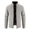 Cárdigan de Punto para Hombre de Comercio Exterior Temporada Otoño e Invierno 2026 Ropa de Abrigo Cuello Alto Cremallera Manga Larga Chaqueta Suelta Casual Suéter