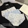 Comércio Exterior Transfronteiriço Popular Padrão Doce Puro Desejo Roupa Íntima Feminina Confortável Amiga da Pele Respirável Renda Borda Ondulada Calcinhas