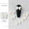 Arte de uñas lazo blanco esmerilado lazo tridimensional color resina accesorios de diamantes material caja ciega mixta