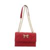 Bolso Cuadrado Pequeño de Cadena a Cuadros con Diamantes y Lazo de Estilo Coreano para Niña 2024 Nueva Moda Casual para Viajar Estilo Occidental Bandolera