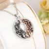 Collar de una sola capa con anillo doble y cabeza de dos colores versátil con temperamento de joyería de moda de comercio exterior europeo y americano