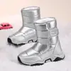 Botas de Nieve Gruesas con Forro Polar de Nuevo Estilo para Niñas, Botas de Algodón Cálidas de Invierno, Botas de Exterior para Niños, Zapatos Grandes de Algodón del Noreste
