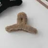 Outono e inverno pelúcia médio agarrando clipe ar-textura cabelo agarrando maillard volta cabeça bobina cabelo tubarão clipe