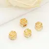 Accesorios de joyería diy cobre puro chapado en oro real 14k cuentas de rosa accesorios para pulsera coreana material con cuentas diy