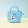 Monedero de silicona con forma de cueva cuadrada para niños, bolso cruzado para caminar, divertido y bonito bolso de silicona para cambio.
