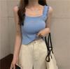 Camisola para mujer, prenda interior, diseño de primavera, parte inferior de tubo, top de punto blanco, prenda exterior básica que combina con todo.