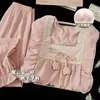 Pijama Direto da Fábrica Estilo Primavera/Outono para Mulheres, Novo Algodão Nuvem de Verão Manga Longa Doce Estilo Princesa, Pode Ser Usado ao Ar Livre