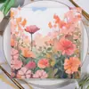 Servilletas de Papel Desechables con Estampado de Flores de Primavera Transfronterizas para Hotel, Fiesta, Restaurante Occidental, Fiesta Navideña