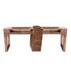 Mesa de Manicura de Madera Maciza Estilo Ruso Lujo Ligero Estilo Mediados de Siglo Gabinete de Almacenamiento Multifuncional con Aspiradora Mesa de Manicura Individual y Doble