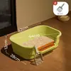 Caixa de areia para gatos extra grande anti-respingo, vaso sanitário para gatos semi-fechado de pés baixos, caixa de areia para gatos elevada estilo aberto, suprimentos para animais de estimação